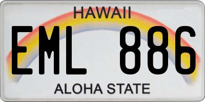 HI license plate EML886