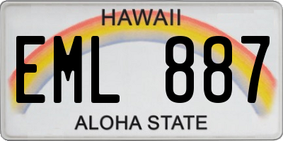 HI license plate EML887