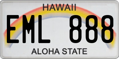 HI license plate EML888