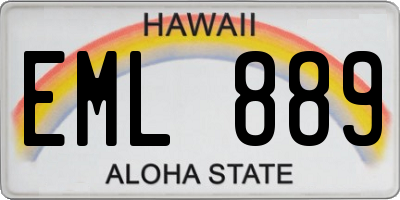 HI license plate EML889