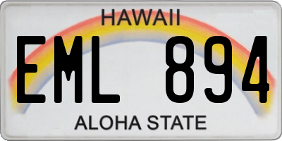 HI license plate EML894