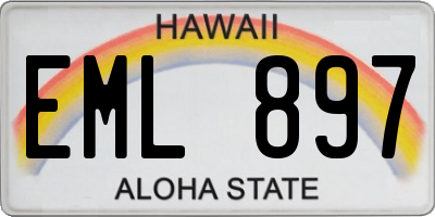 HI license plate EML897