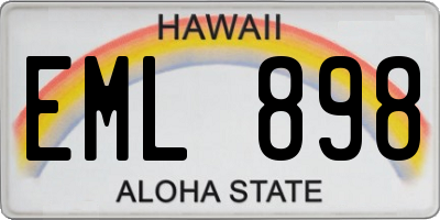 HI license plate EML898