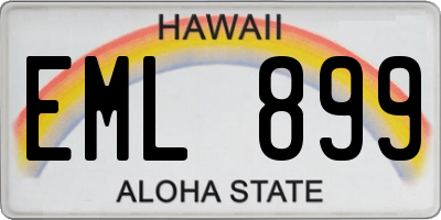 HI license plate EML899