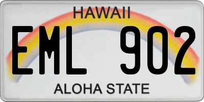 HI license plate EML902