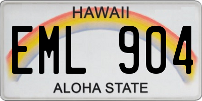 HI license plate EML904