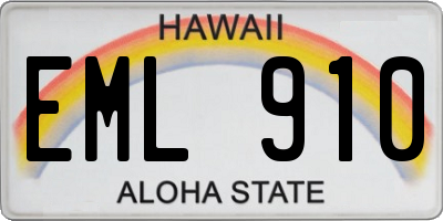 HI license plate EML910