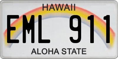 HI license plate EML911