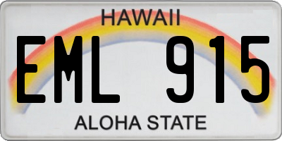 HI license plate EML915