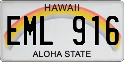 HI license plate EML916