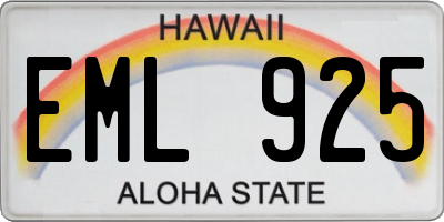 HI license plate EML925