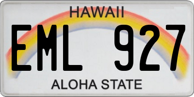 HI license plate EML927