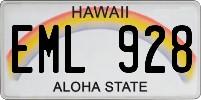 HI license plate EML928