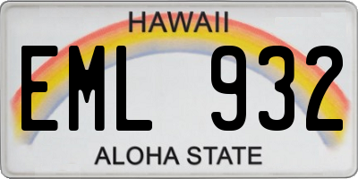 HI license plate EML932