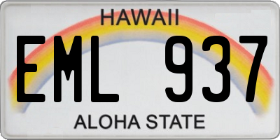 HI license plate EML937