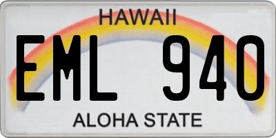 HI license plate EML940