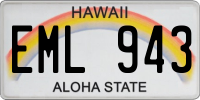 HI license plate EML943