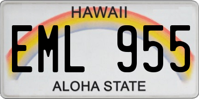 HI license plate EML955