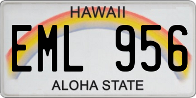 HI license plate EML956