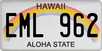 HI license plate EML962