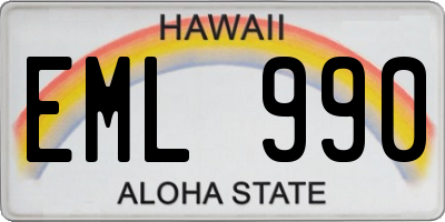 HI license plate EML990