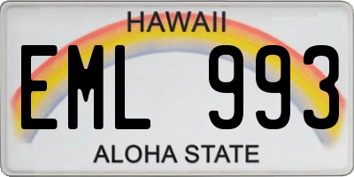 HI license plate EML993