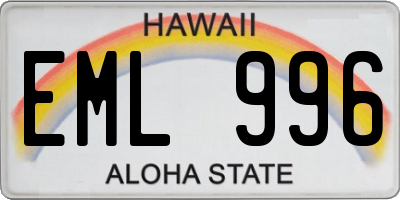 HI license plate EML996