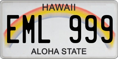 HI license plate EML999