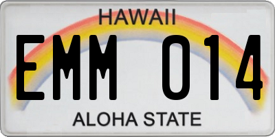 HI license plate EMM014