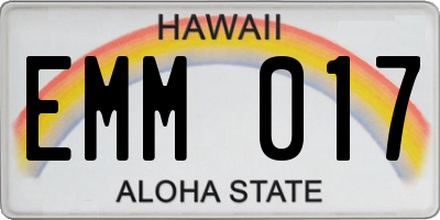 HI license plate EMM017