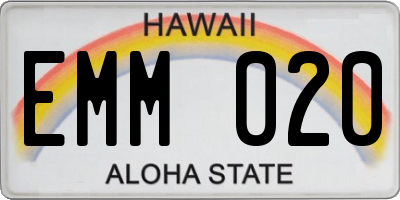 HI license plate EMM020