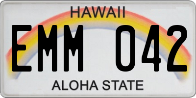 HI license plate EMM042