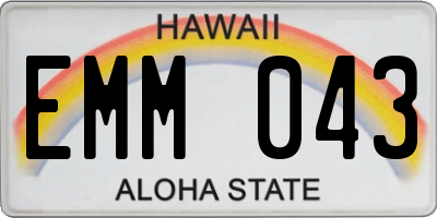 HI license plate EMM043