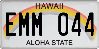 HI license plate EMM044
