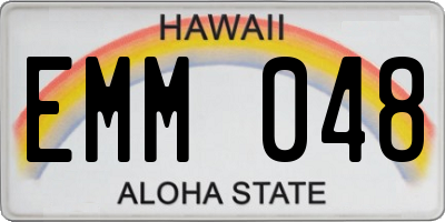 HI license plate EMM048