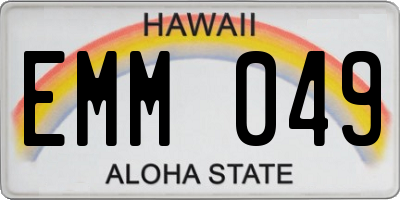 HI license plate EMM049