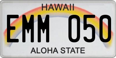 HI license plate EMM050