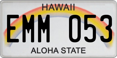 HI license plate EMM053