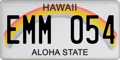 HI license plate EMM054