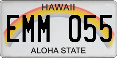 HI license plate EMM055
