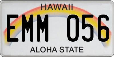 HI license plate EMM056
