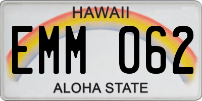HI license plate EMM062