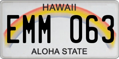 HI license plate EMM063