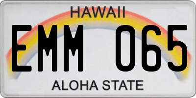 HI license plate EMM065