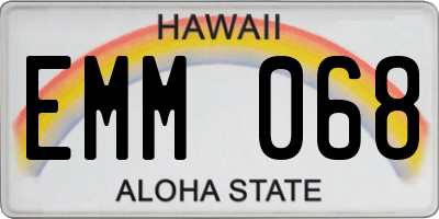 HI license plate EMM068
