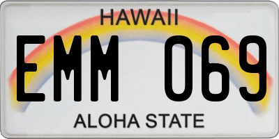 HI license plate EMM069