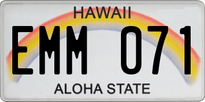 HI license plate EMM071
