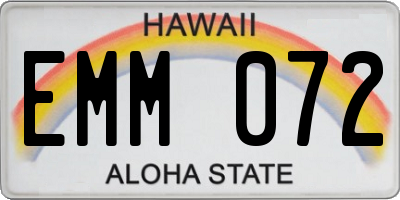 HI license plate EMM072