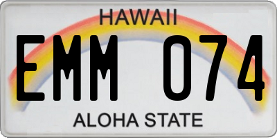 HI license plate EMM074