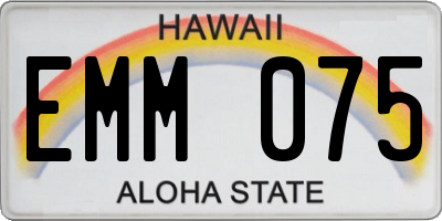 HI license plate EMM075